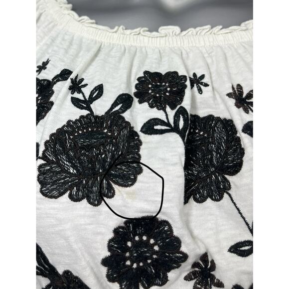American Eagle Top Women's Black White XS Babydoll Crop Embroidered Y2K - Picture 9 of 9